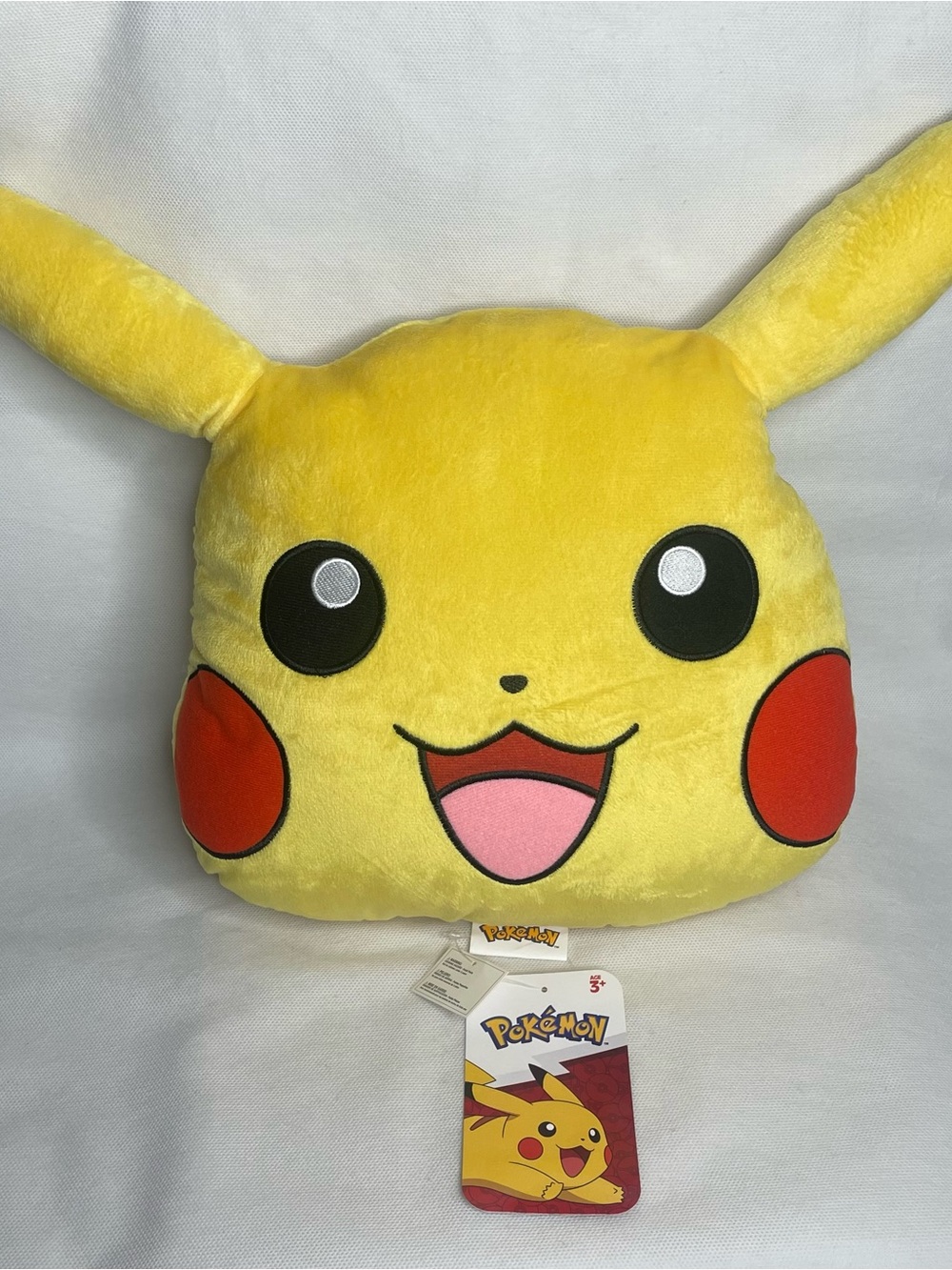 Pokemon Go Pikachu Go Face Plush Pillow 12” x 12” Big Ears Pikachu Franco Toys
